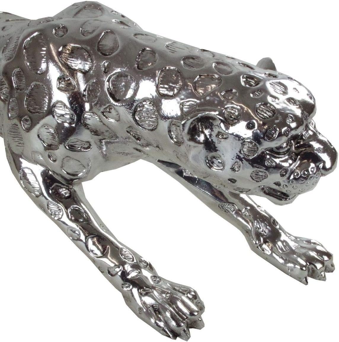 Sculptură decorativă Casablanca XL - Gpard Argintiu mat - Decor camera de zi - Lungime 80 cm Statuete si sculpturi Naty Shop