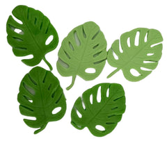 Set 5 decoratiuni comestibile din zahar, Frunze exotice Decoratiuni din Pasta de Zahar Nati Shop