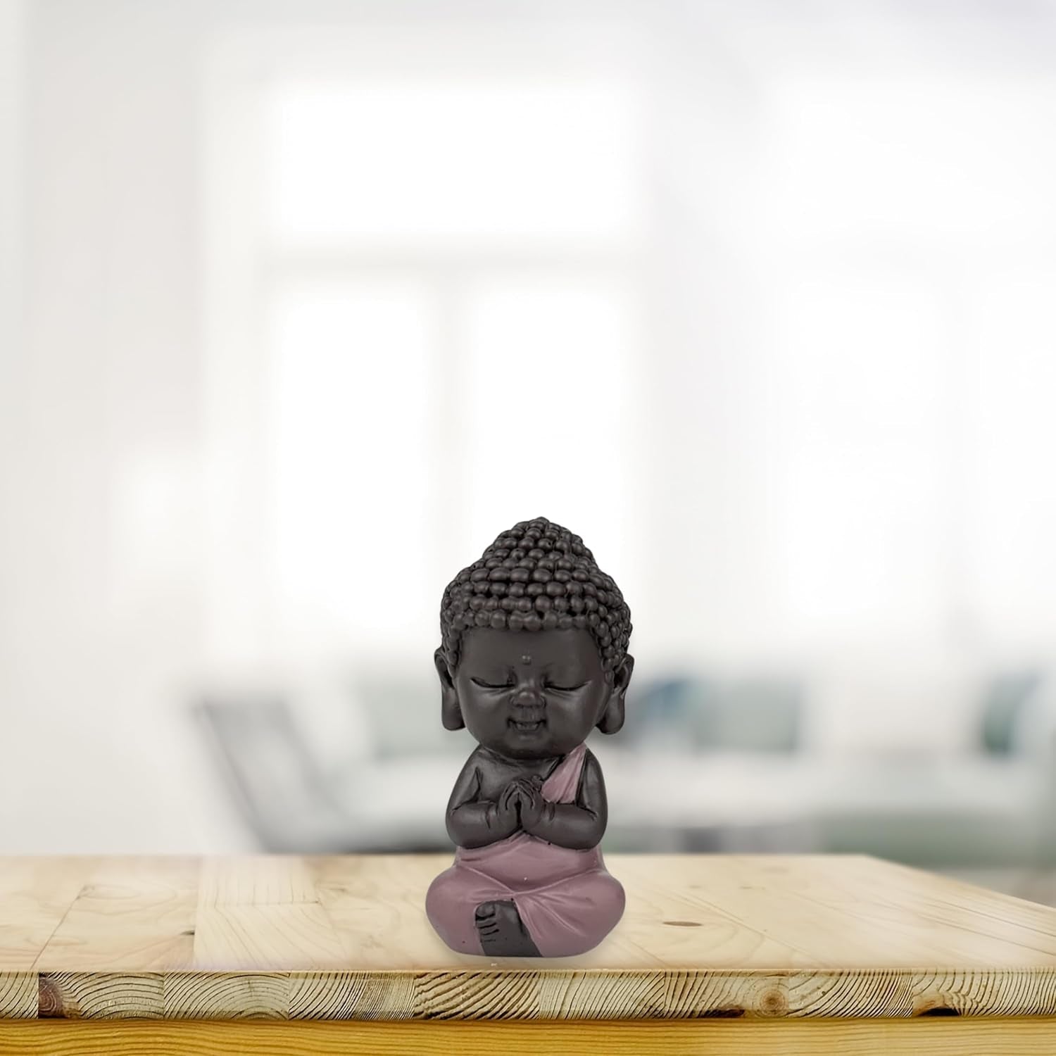 Statuetă Baby Buddha Pink Toge - Figurină inspirată și veselă - Talisman pozitiv Concentrare - Idee de cadou drăguț și spiritual - H 7 cm - Zen'Light Statuete si sculpturi Naty Shop