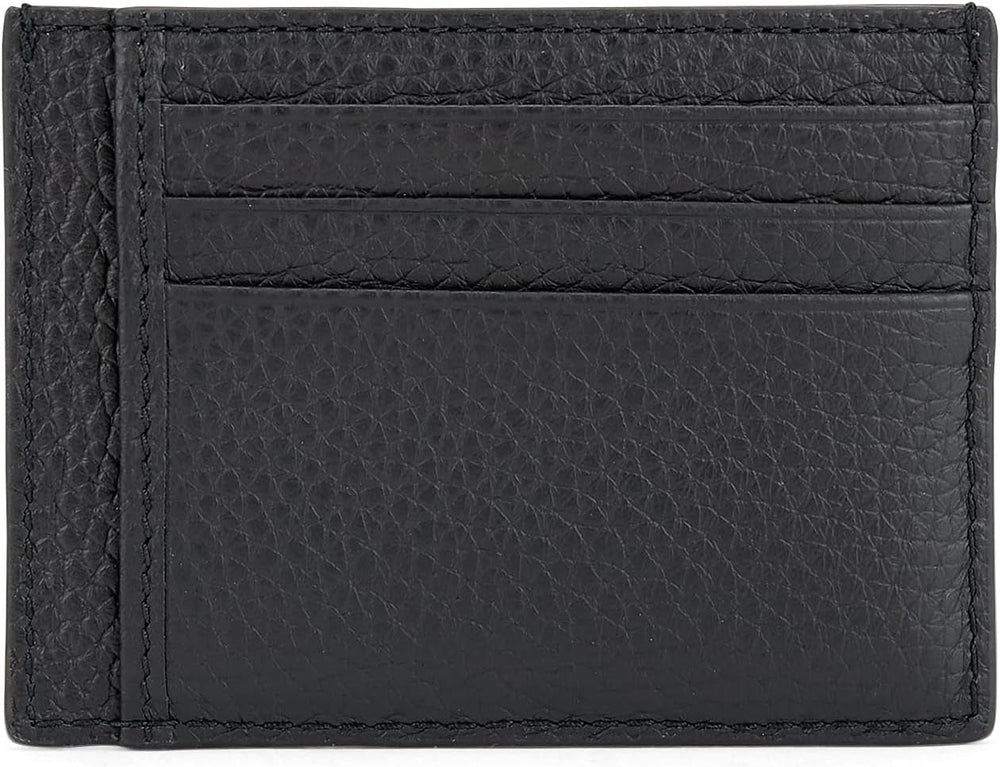 Suport de card BOSS Crosstown S card N pentru bărbați din piele italiană cu logo argintiu Portofel Barbati Naty Shop