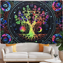 Tapiserie alishomtll tree life fluorescent sun and moon Casa - Accesorii si Decoratiuni Naty Shop