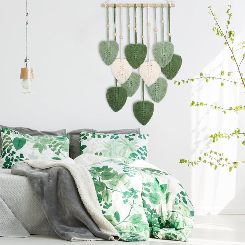 Tapiserie betylifoy margele lemn frunze verzi Casa - Accesorii si Decoratiuni Naty Shop