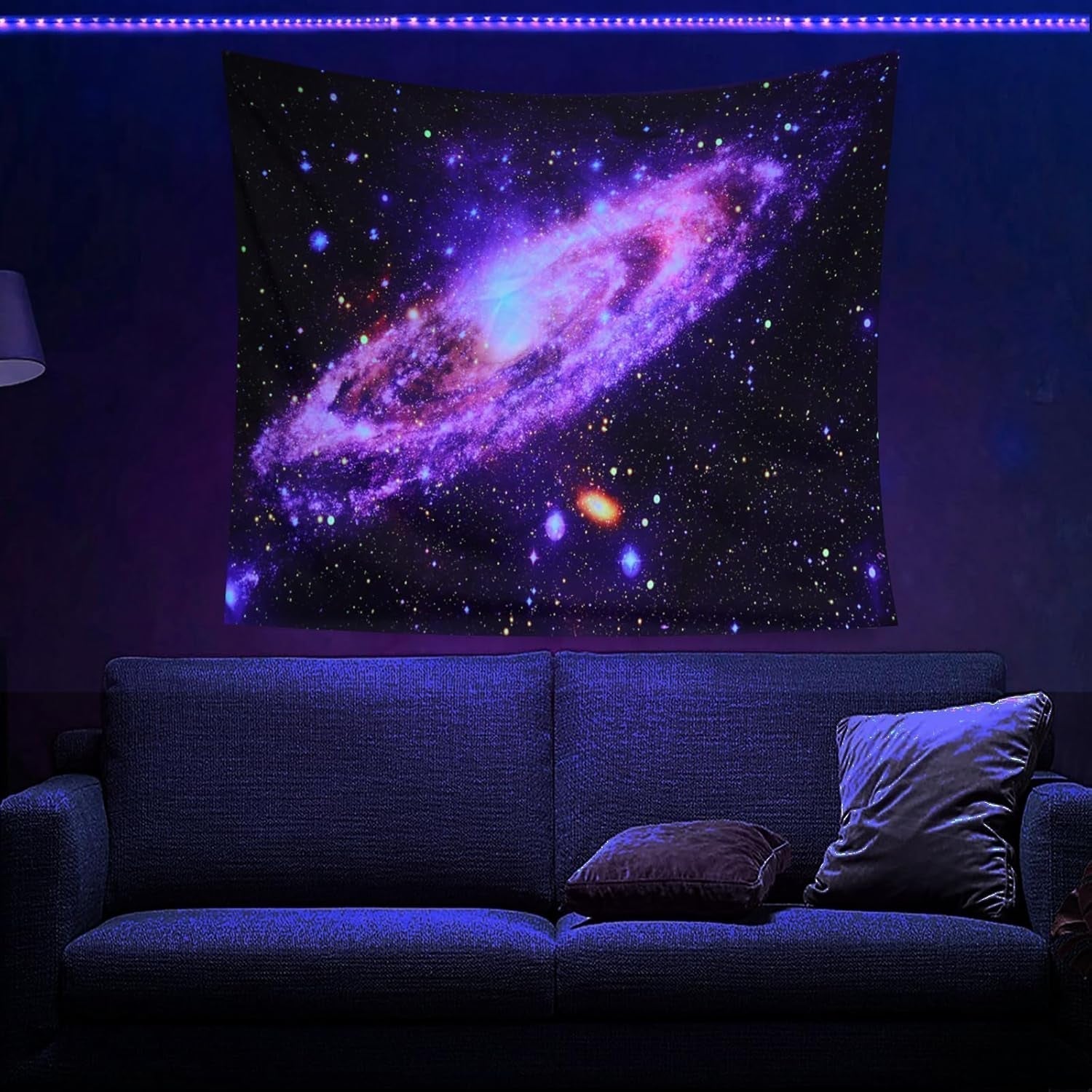 Tapiserie galaxie fluorescenta cer instelat lumina neagra Casa - Accesorii si Decoratiuni Naty Shop