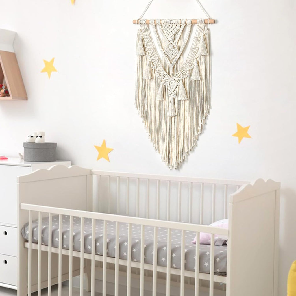 Tapiserie geometric tesute bej bumbac arta Casa - Accesorii si Decoratiuni Naty Shop