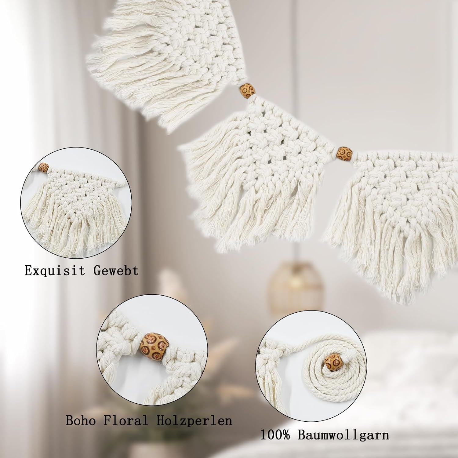 Tapiserie ihonyi deco chic fringed garland led Casa - Accesorii si Decoratiuni Naty Shop