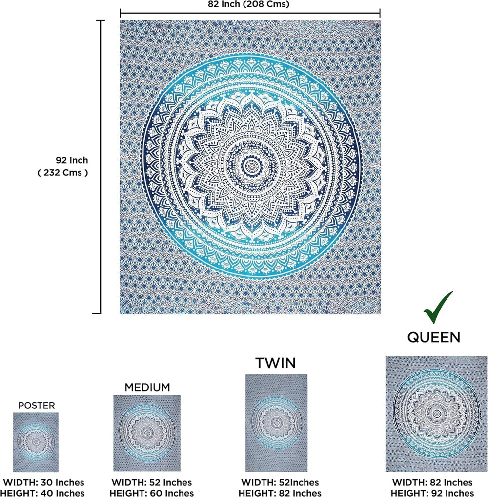 Tapiserie indiana mandala albastru estetica decorarea camerei Casa - Accesorii si Decoratiuni Naty Shop