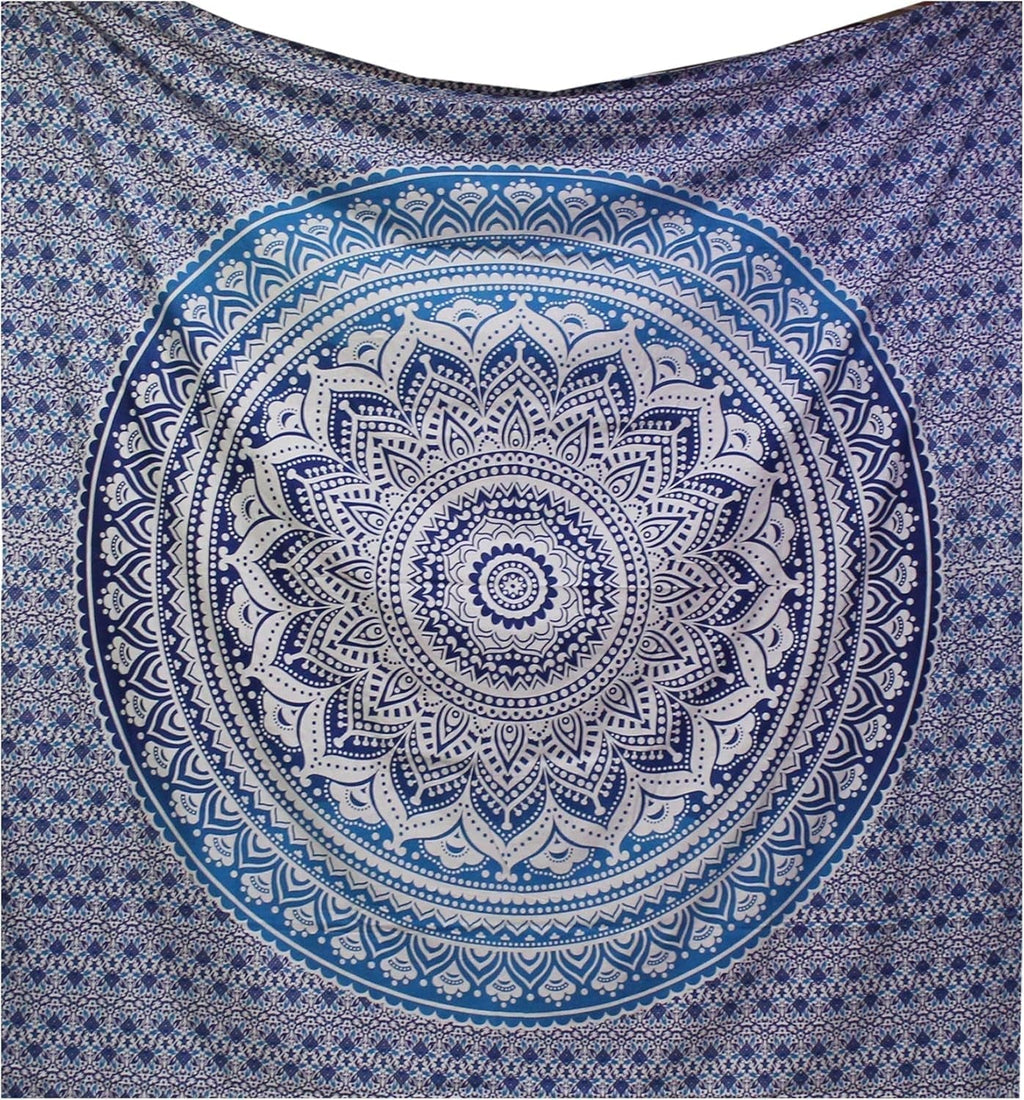 Tapiserie indiana mandala albastru estetica decorarea camerei Casa - Accesorii si Decoratiuni Naty Shop Default Title
