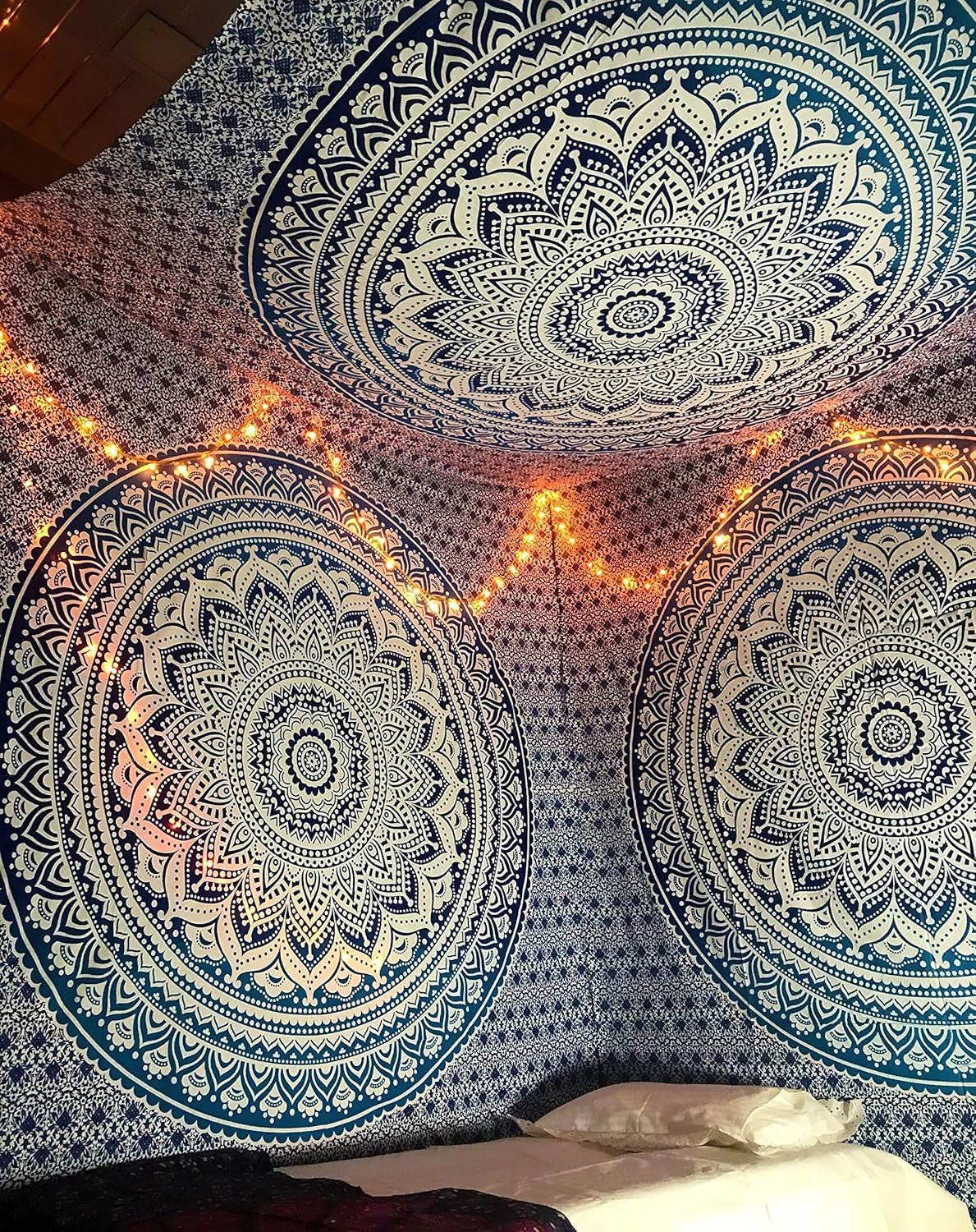 Tapiserie indiana mandala albastru estetica decorarea camerei Casa - Accesorii si Decoratiuni Naty Shop