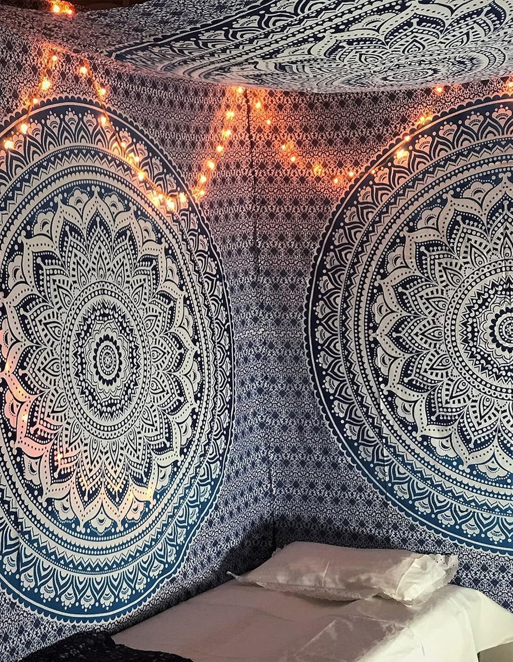 Tapiserie indiana mandala albastru estetica decorarea camerei Casa - Accesorii si Decoratiuni Naty Shop