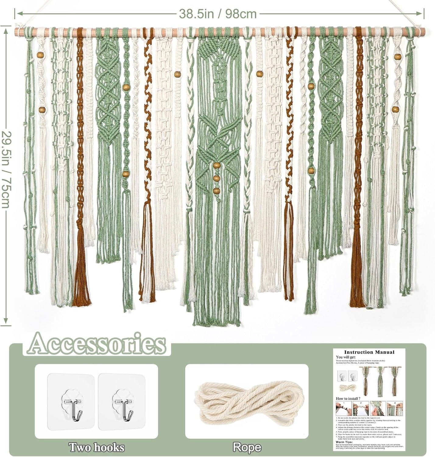 Tapiserie lomohoo mare deco verde estetic tesute Casa - Accesorii si Decoratiuni Naty Shop