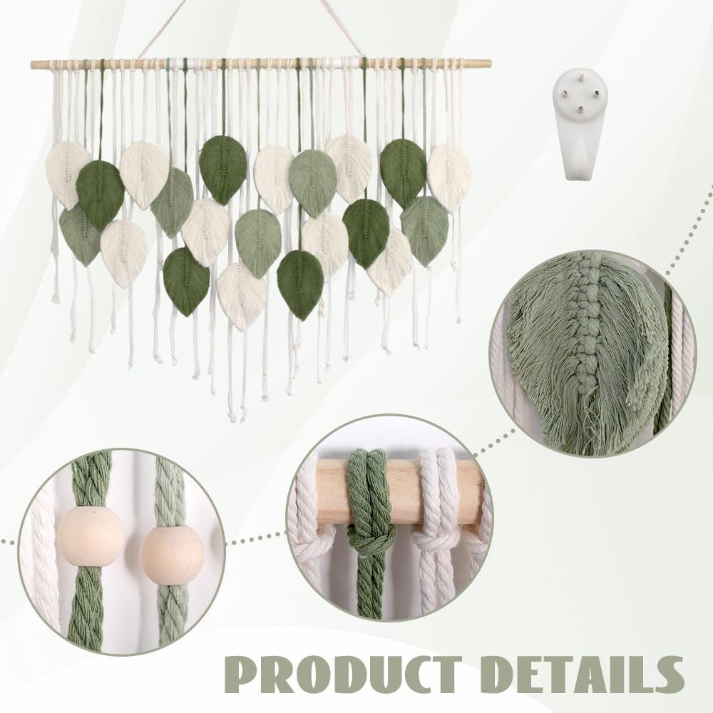 Tapiserie mare art woven handmade tassel leaf Casa - Accesorii si Decoratiuni Naty Shop