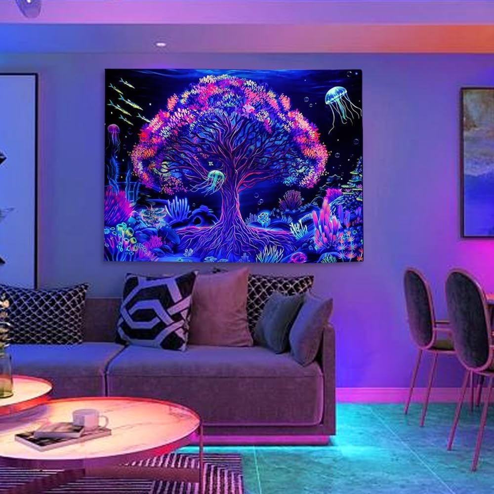Tapiserie suaywo psychedelic fluorescent tree life camera Casa - Accesorii si Decoratiuni Naty Shop