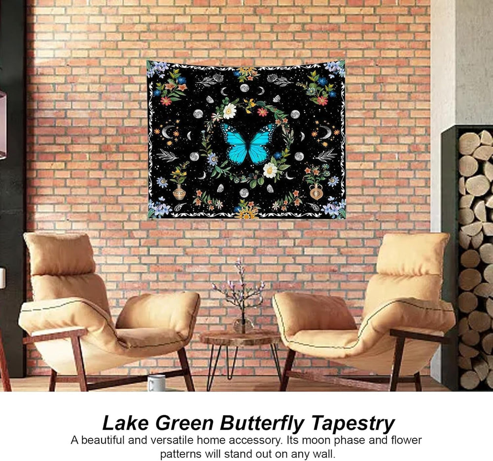 Tapiserie tapiterie fluturi verzi tesatura periata Casa - Accesorii si Decoratiuni Naty Shop