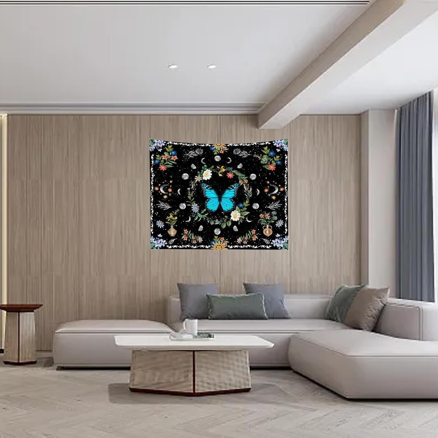 Tapiserie tapiterie fluturi verzi tesatura periata Casa - Accesorii si Decoratiuni Naty Shop