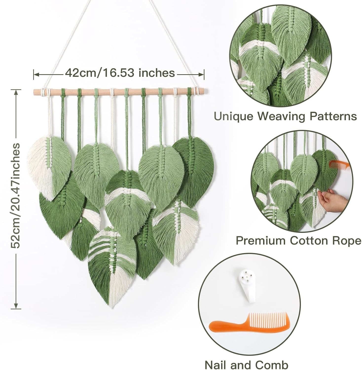 Tapiserie tapiterie frunze verzi tesute manual Casa - Accesorii si Decoratiuni Naty Shop