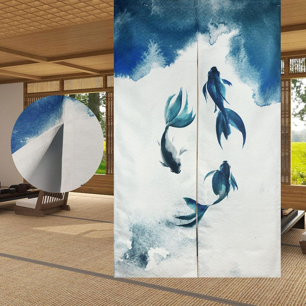 Tapiserie traditionala stil chinezesc pictura cerneala groasa noren Casa - Accesorii si Decoratiuni Naty Shop Imprimare față-verso 85 X 150 Cm