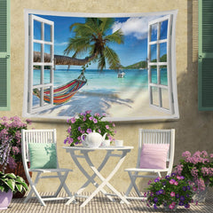 Tapiserie ulticool view beach sea palm hammock Casa - Accesorii si Decoratiuni Naty Shop