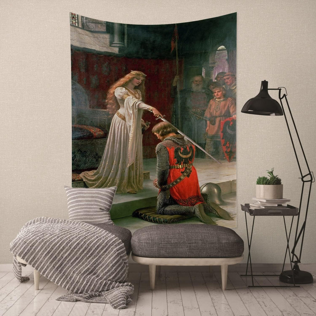Tapiserie yongfoto cavaler pictura ulei medieval anglia Casa - Accesorii si Decoratiuni Naty Shop