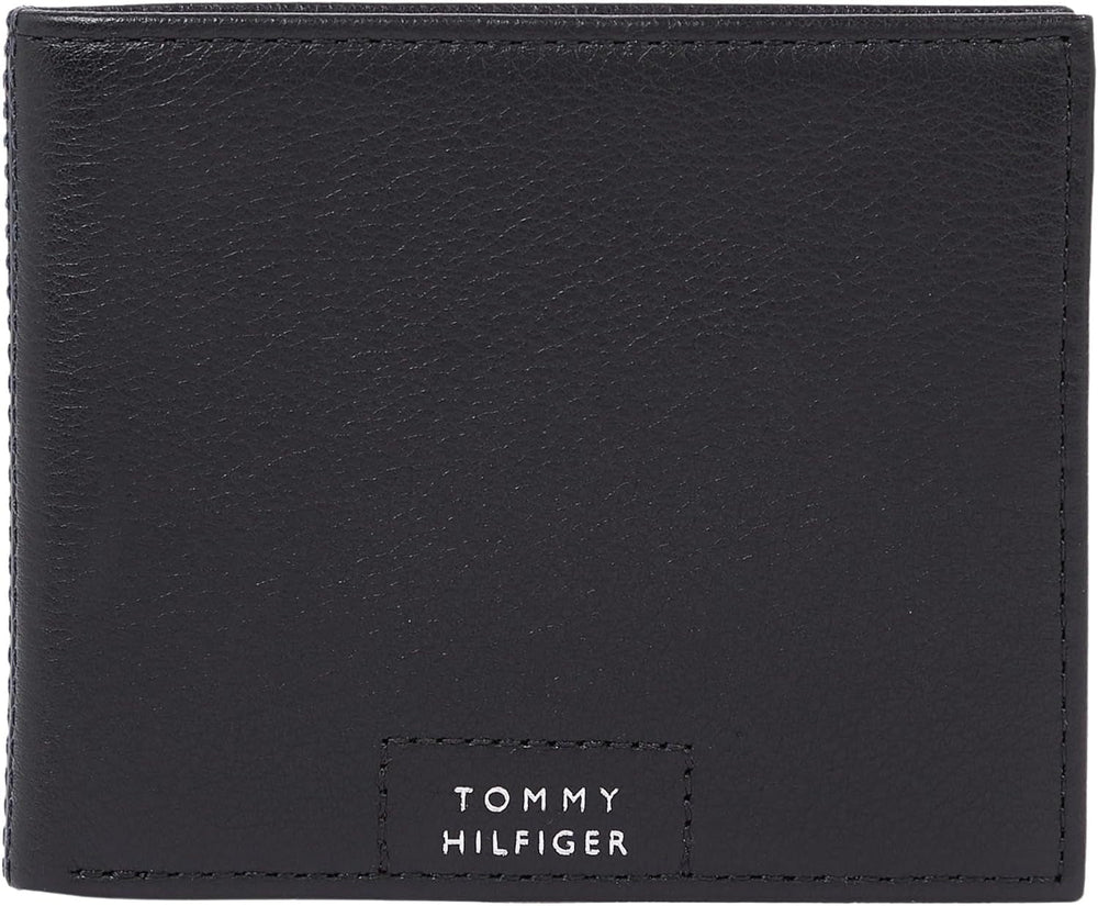 Tommy Hilfiger portofel pentru bărbați Leather Mini Wallet Small Portofel Barbati Naty Shop Negru (negru) Os