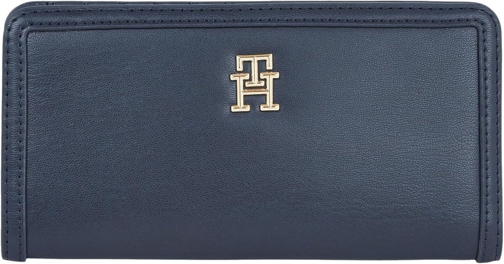 Tommy Hilfiger TH MONOTYPE LARGE SLIM WALLET Portofel pentru femei, Blue (Space Blue), OS Portofel Femei Naty Shop Titlu implicit